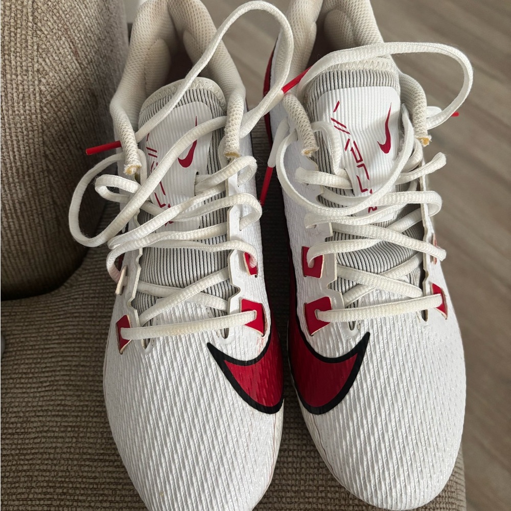 Nike vapormax Red and White cleats